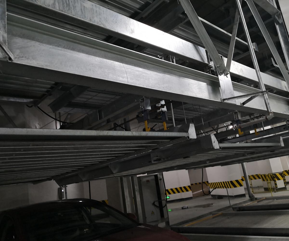 潜江市负二正二地坑式PSH4D2四层升降横移机械式停车设备
